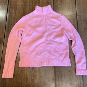 J. Crew neon pink mockneck sweater